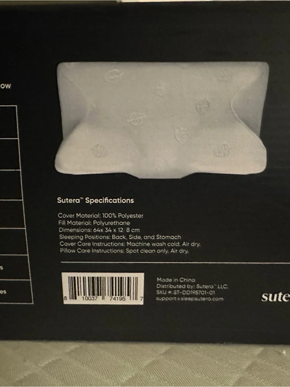 Brand NEW in BOX Sutera Adaptive Memory Foam Orthopedic Contour Pillow